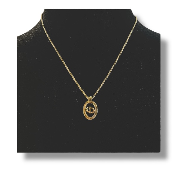 CHRISTIAN DIOR VINTAGE Gold Signature Necklace - Picture 12 of 15